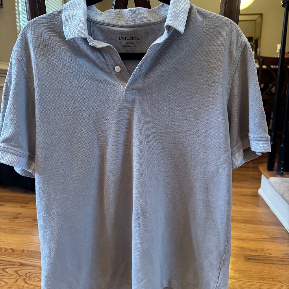 UNTUCKit Polo Shirt Mens Medium Gondola Contrast Collar style 40025